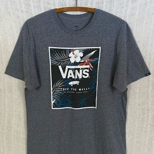 VANS Men’s Floral Box Logo Gray S/S T-Shirt